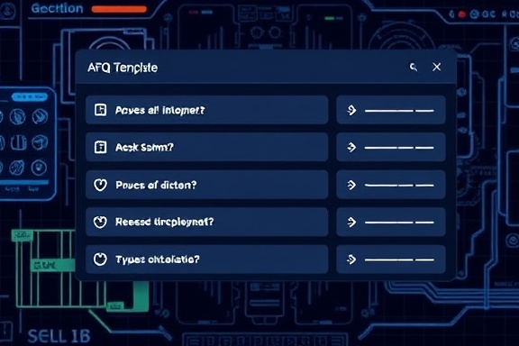 interactive FAQs template, user-friendly, incorporating accordion panels, photorealistic, against a tech-themed digital background, highly detailed, animated dropdowns, gradient color scheme, low-key lighting, shot with an ultra-wide lens.